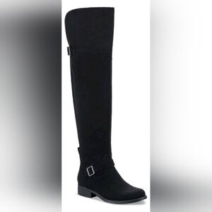 Women's 6M Sun + Stone Black Anyaa Over the Knee Boots New In Box